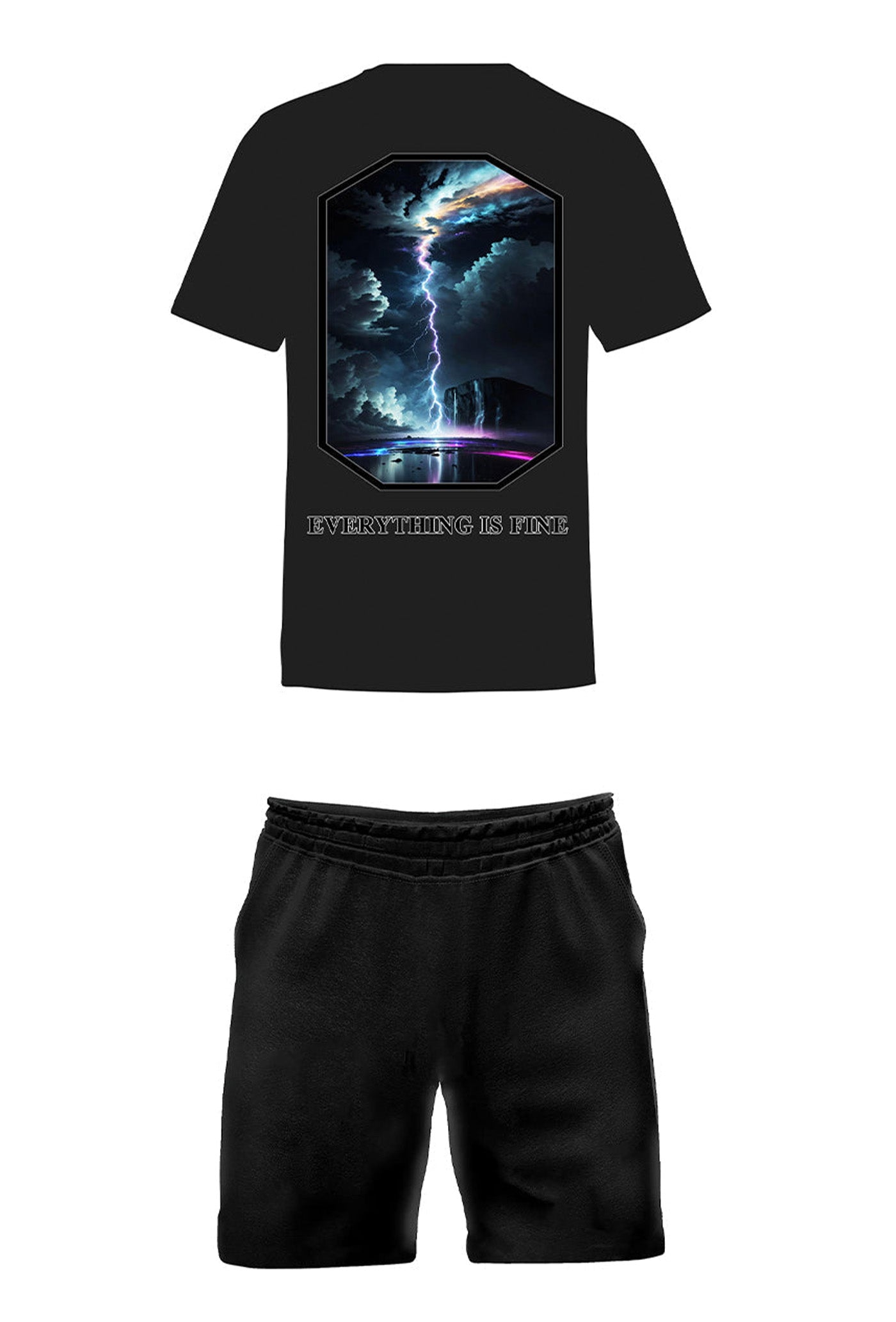 ENSEMBLE RAAR TEE-SHIRT SHORT FLASH NIGHT