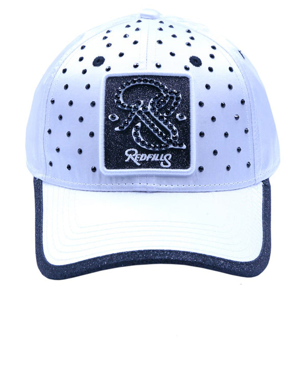 Casquette Redfills Satin Blanche Strass Jet - RedFills